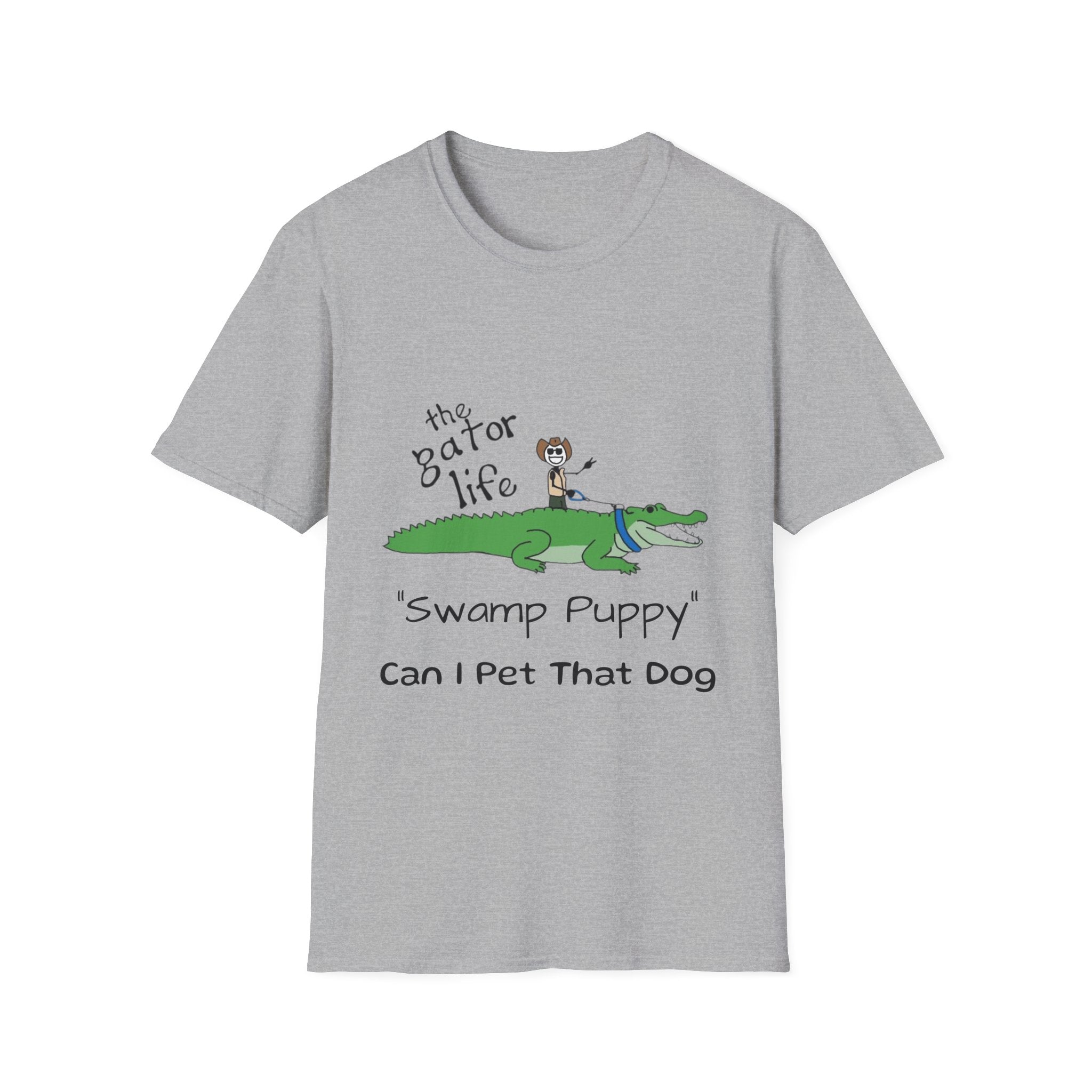 Swamp Puppy Alligator T-Shirt – "Can I Pet That Dog" Funny Gator Life Tee